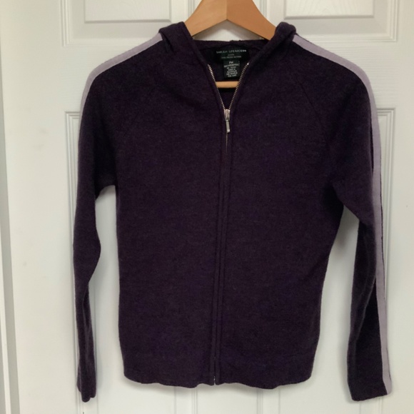 ☘️ W/S Sarah Spencer Merino 100% Italian Wool Full Zip Hoodie Cardigan - Picture 2 of 9
